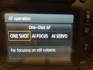 AF Operation setting on Canon EOS 2000D